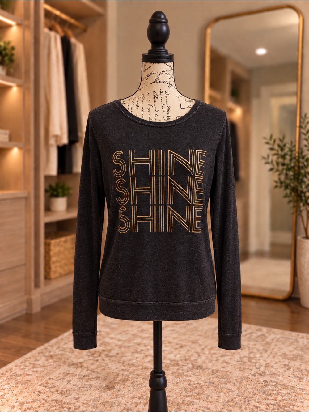 Spiritual Gangster Shine Long Sleeve Top Size Small